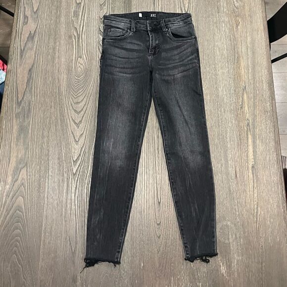 Kut from the Kloth Connie Ankle Skinny Black Denim Jeans Size 0 - Picture 1 of 12